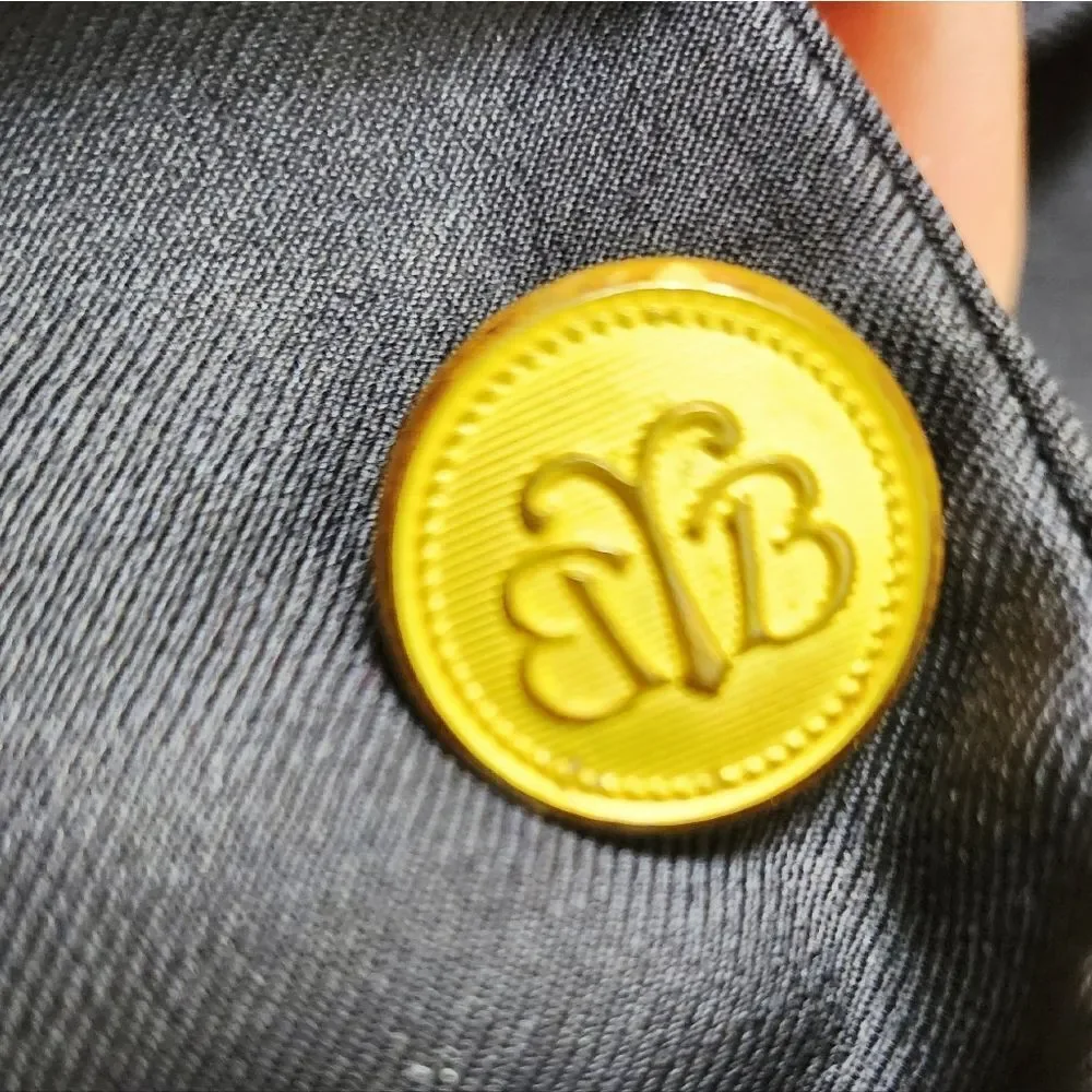 Brooks Brothers Wool Loro Piana Italy Gold Button Blazer Navy Blue Size 46R